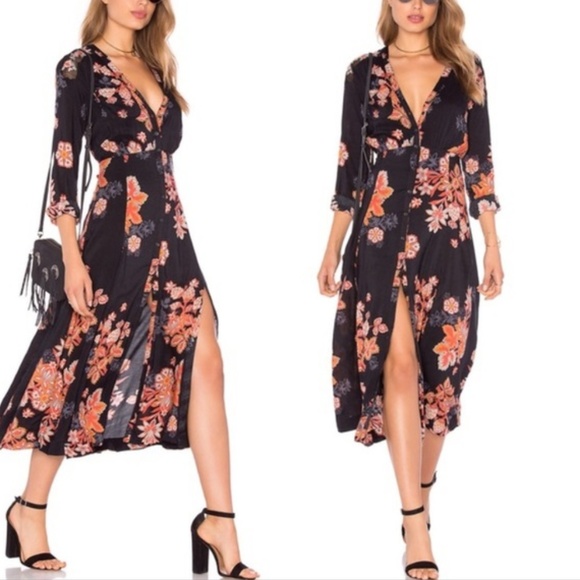 Free People Dresses & Skirts - Free People Miranda Floral Midi Maxi Dress